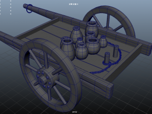 cart handcart wheelbarrow go-cart dolly agriculture farming wood Modèle 3D