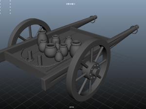 cart handcart wheelbarrow go-cart dolly agriculture farming wood Modèle 3D