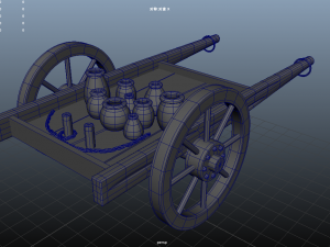 cart handcart wheelbarrow go-cart dolly agriculture farming wood Modèle 3D