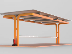 Electric Vehicle Charging Station public energy future community 3D Model