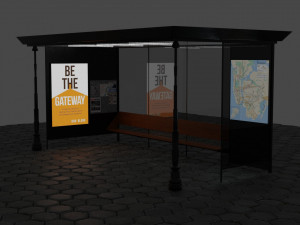3d model of a bus stop Modelo 3D