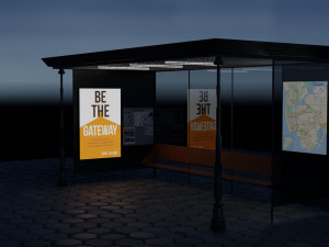 3d model of a bus stop Modelo 3D