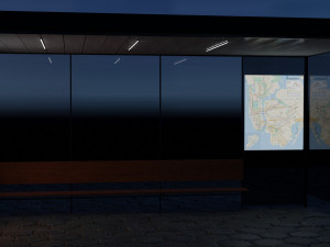 3d model of a bus stop Modelo 3D