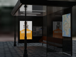3d model of a bus stop Modelo 3D