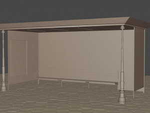 3d model of a bus stop Modelo 3D