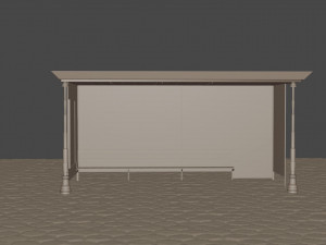 3d model of a bus stop Modelo 3D