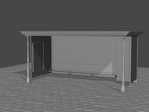 3d model of a bus stop Modelo 3D