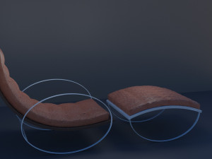 3d model leather armchair 3D Модель
