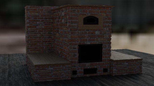 3d model brick stove 3D Model .c4d .max .obj .3ds .fbx .stl .blend 