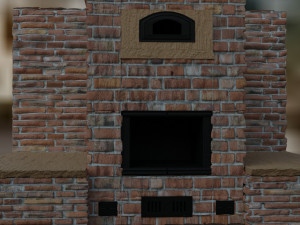 3d model brick stove 3D Model