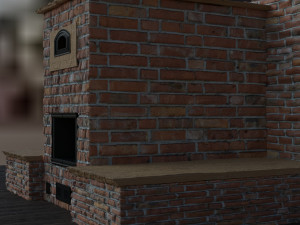 3d model brick stove 3D Model