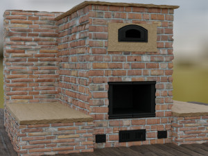 3d model brick stove 3D Model