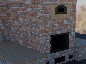 3d model brick stove 3D Model