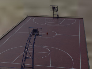 3d model basketball court 3D Модель