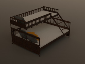 of a double bed 3Dモデル
