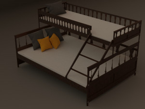 of a double bed 3Dモデル