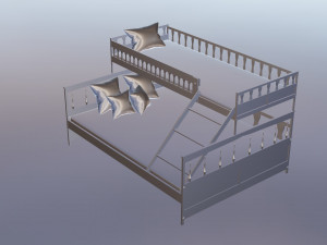 of a double bed 3Dモデル