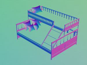 of a double bed 3Dモデル