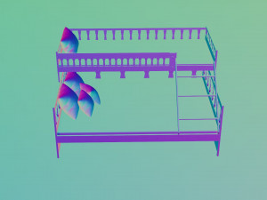 of a double bed 3Dモデル
