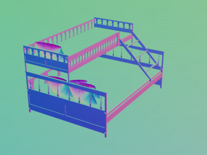 of a double bed 3Dモデル
