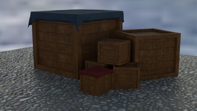 3d model wooden boxes 3D Модель .c4d .max .obj .3ds .fbx .stl .blend 
