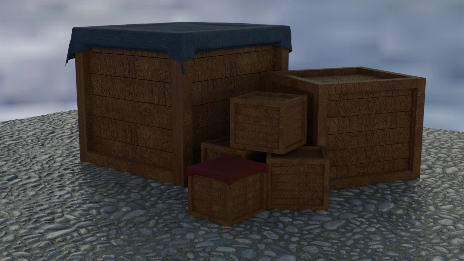 3d model wooden boxes 3D Model .c4d .max .obj .3ds .fbx .stl .blend 