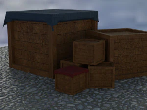 3d модель деревянные ящики 3D Модель