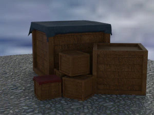 3d model wooden boxes 3D Model