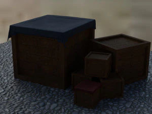 3d model wooden boxes 3D Model