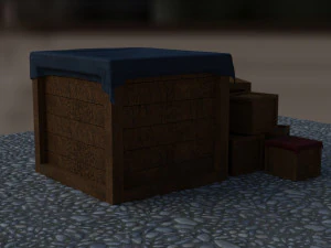 3d model wooden boxes 3D Model