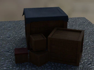 3d model wooden boxes 3D Model