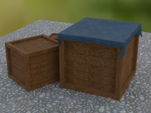 3d model wooden boxes 3D Модель