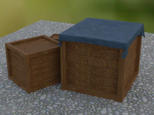 3d model wooden boxes 3D Model