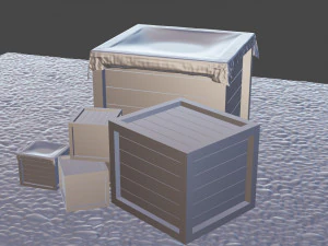 3d model wooden boxes 3D Model