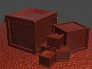 3d model wooden boxes 3D Модель