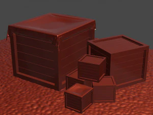3d model wooden boxes 3D Model