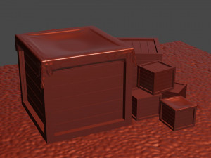 3d model wooden boxes 3D Модель