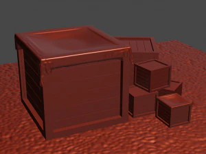 3d model wooden boxes 3D Model