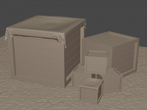 3d model wooden boxes 3D Модель