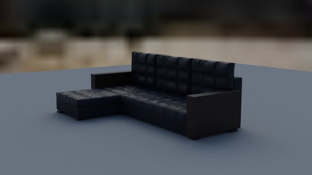 of an extended sofa in blue colors 3D Модель .c4d .max .obj .3ds .fbx .stl .blend 