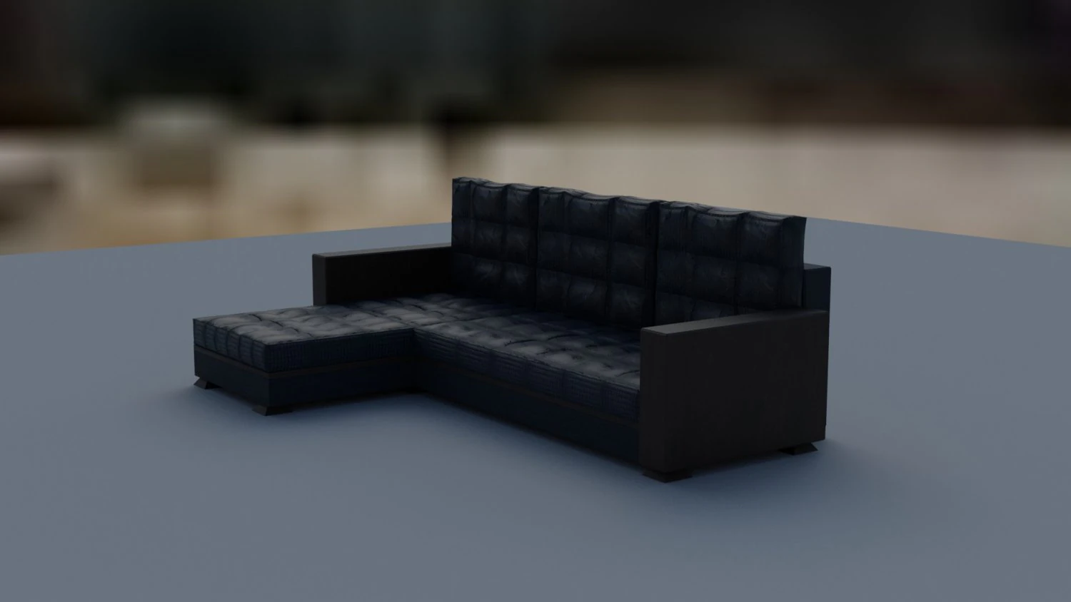 of an extended sofa in blue colors 3D Model .c4d .max .obj .3ds .fbx .stl .blend 