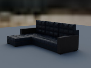 of an extended sofa in blue colors 3D 模型