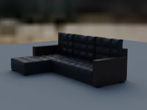 eines verl&auml;ngerten Sofas in blauen Farben 3D Modell
