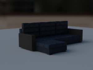 of an extended sofa in blue colors 3D Model