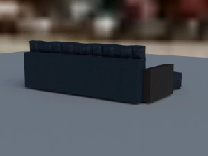 of an extended sofa in blue colors 3D Model
