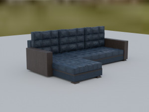 of an extended sofa in blue colors 3D Модель