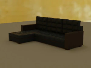 of an extended sofa in blue colors 3D Model