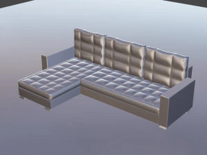 of an extended sofa in blue colors 3D Model