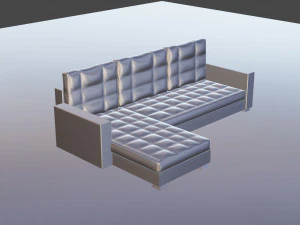 of an extended sofa in blue colors 3D Model