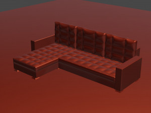 of an extended sofa in blue colors 3D Модель